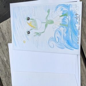 Greeting Card Aliens Don't Need Surfboards #fairygodmotheremilyjean art